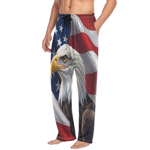North American Bald Eagle Usa Flag Pajama Pants American Flag Men's Pajama Bottoms Lounge Sleepwear PJs Sleep Pants XXL4