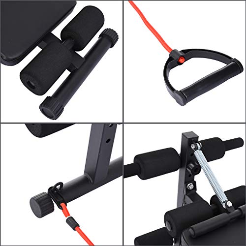Multi-Workout Bench, Adjustable Foldable Bench, Weightlifting Strength Training Sit Up Bench Folding Supine Board, Incline Abs Bench for Full Body Exercise Bench (From US. 450Lbs, 56 x 31 x 16 Inches)