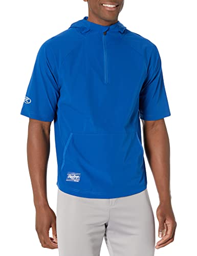 Image of Rawlings Men's Rawlings | Colorsync Short Sleeve Hooded Cage Jacket | Adult Sizes | Multiple Colors