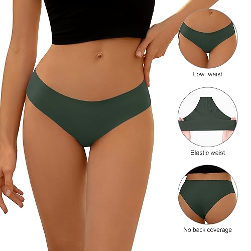 Image of DEANGELMON Seamless Underwear for Women No Show Bikini Panties Comfortable Stretch Invisible Ladies Hipster Briefs