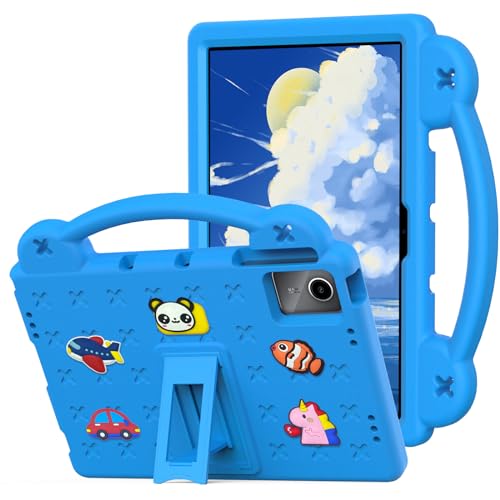 Kids Case for Lenovo Idea Tab 11 (TB336) 2025 / for Lenovo Tab M11 (TB330) 2023, EVA Shockproof Tablet Cover with Figures Dolls Stand Handle, Sky Blue