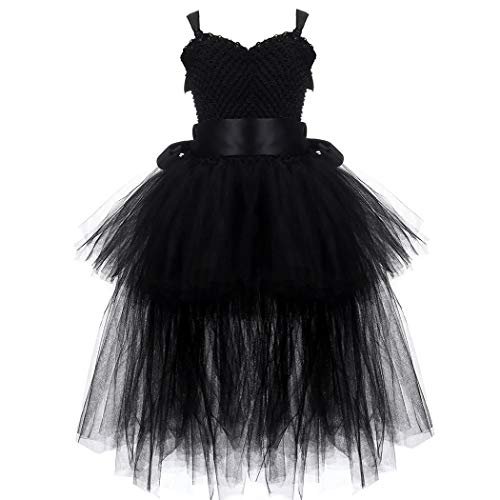 Girls Tutu Dress with Train Handmade V-Neck Tulle Evening Wedding Birthday Party Dresses for Kids Ball Gown2