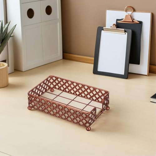 Organizador Rectangular de Metal Forjado Vintage para Toallas de Papel 8