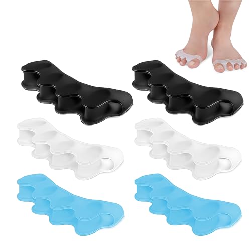 zoerbufan Toe Separators [3 Pair] Toe Stretcher for Overlapping Toes to Relax Toes Silicone Toe Straighteners for Hallux Valgus Soft Gel Toe Spacers for Correct Bunions (3 Color)