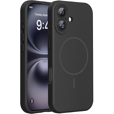 miracase Compatible with iPhone 16 Case, [Soft Anti-Scratch Microfiber Lining], Compatible with MagSafe, Liquid Silicone Case Shockproof Drop Protection Phone Case for 16,Black