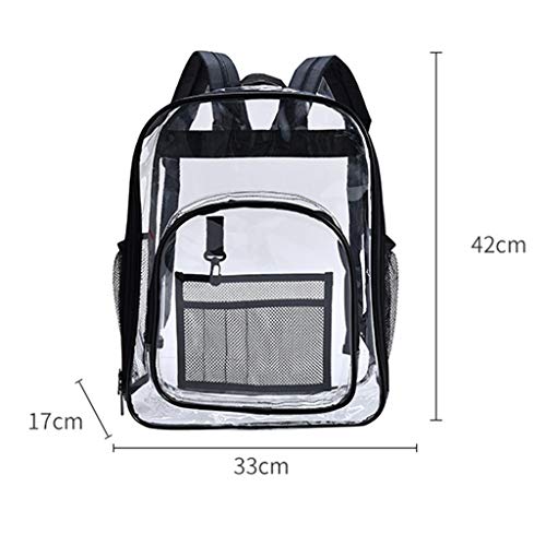 menolana Heavy Duty Backpack Bookbag Mochila Clara Transparente para o Trabalho Diário Desportivo Do