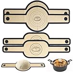 4 Stück Silikon Backmatte für Dutch Oven, Wiederverwendbare Brotbackmatte mit extra langen Griffen, Antihaft Teigmatte hitzebeständig für Brottopf & Backofen, Spülmaschinenfest
