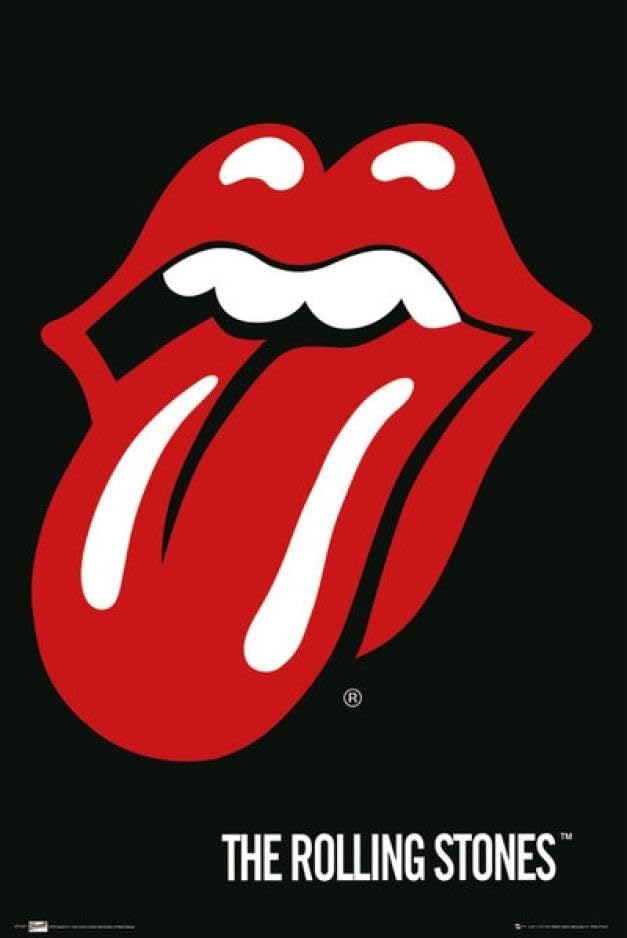 Grindstore Affiche encadrée The Rolling Stones Lips - Cadre en bois noir - Décoration murale - Idée cadeau pour la maison, le salon, la chambre à coucher,...