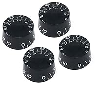 PROFESSIONAL QUALITY - High quality Black speed knobs numbered 0-10. CONTEMPORARY FIT - Recessed modern style knobs sit closer to the body and fit 24 fine-spline USA (Imperial) / CTS style split-shaft pots compatible with most Gibson guitars. EASY IN...
