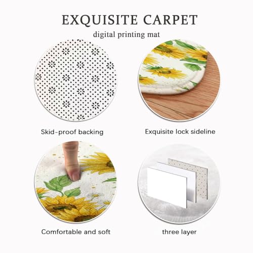Alfombra de pasillo resistente a las manchas, alfombra de cocina rectangular amarilla 7