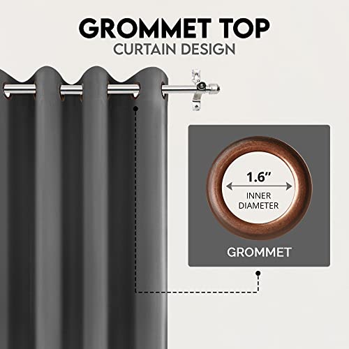Utopia Bedding Blackout Curtains 2 Panels - 45 Inches Long Thermal and Sound Insulated, Room Darkening Grommet Curtains for Bedroom Living Room Windows (Grey - 52x45 Inches) by Utopia Bedding - Image 3