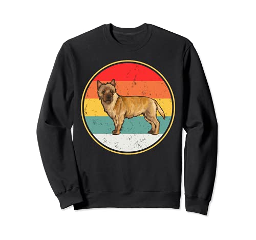 Vintage Retro Sunset Cairn Terrier Dog Sweatshirt, Black