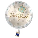Folienballon Viel Glück Abitur Master Promotion Rente Abschied Ballon Glück Luftballon Glückbringer Glückwunsch -Made in EU & Germany- ungefüllt, Helium geeignet