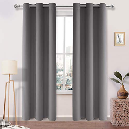 Image of DWCN Blackout Curtains for Bedroom Living Room 42 x 84 Inch 2 Panels Grey