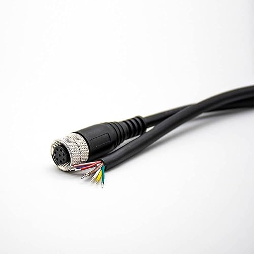 Miniatura 60 de Elecbee Cable M12 A-Code Conector recto de cabeza hembra individual Cable eléctrico de enchufe de aviación (cable de 5 pines 1.5M/4.9 pies) Cable