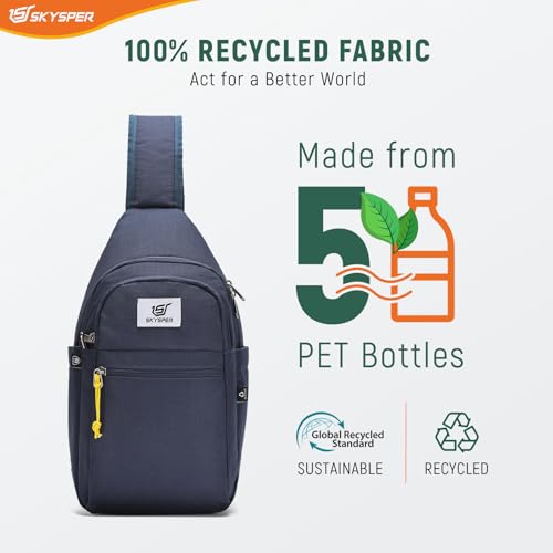 SKYSPER Sling Bag RFID Anti-Theft Crossbody Bag Recycled Travel Cross Body Bag Shoulder Sling Daypack3