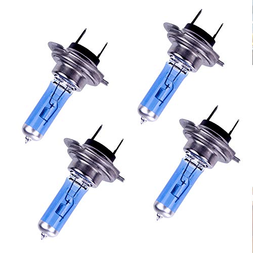 4pcs 100W H7 Phares Voiture Ampoules 6000K 12V, Lampe de Brouillard Brillant Super Blanc Xénon Véhicule,Lampe Ampoule Halogène pour auto voiture Cover