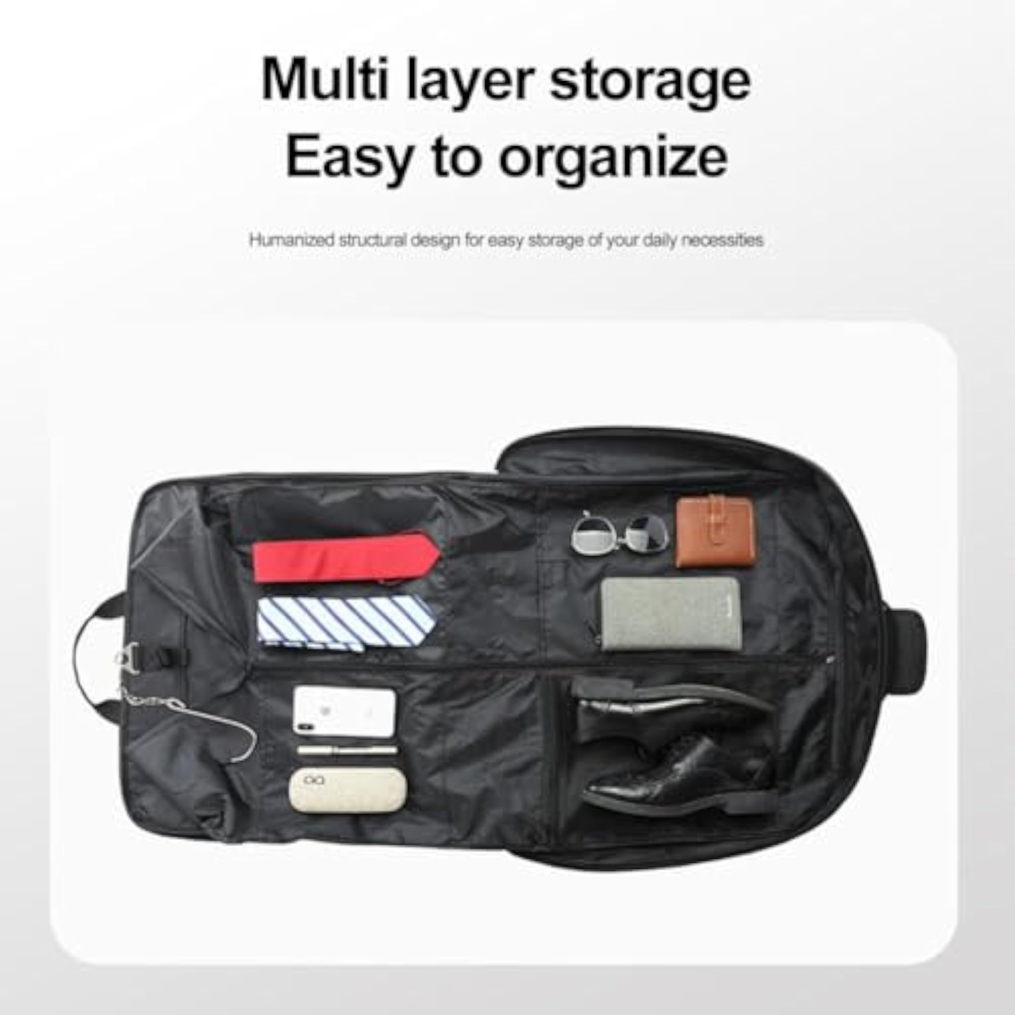 Large Carry On Garment Bag with Strap for Travel