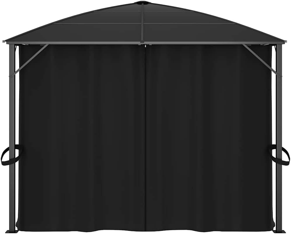 vidaXL Gazebo, Party Tent Pavilion for Garden Events, Grill Gazebo UV-Proof Outdoor Shelter, Square Gazebo with Curtains, Anthracite