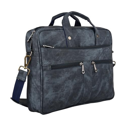 Image of FONSIE Laptop Bag 18 Inch Supports 15.6 laptop, expandable compartment with sling strap, For Men and Women Office Messenger Bag, Notebook, Tab, Macbook Handbag Slim Design PU Leather for gift.