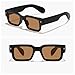 IKANOO Rectangle Sunglasses for Women Men Square Thick Frame Sunglasses Retro Fashion Chunky Eyewear Black Shades (Brown)