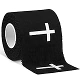 Geiserailie Christian Athletic Tape with Cross Sport Tape Easter Gift for Athletes 2IN X 23FT Wrist Warp for Football Baseball Soccer Religious Christian Gift for Easter Good Friday(Black)