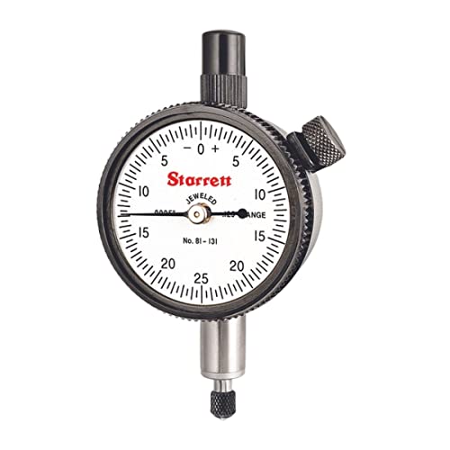 Indicador de dial Starrett 81-131J con lectura de 0-25-0 y rango de 0.125 pulgadas
