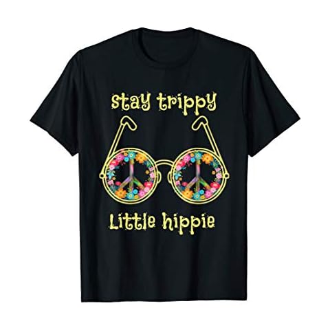 Stay Trippy Little Hippie Glasses Camping and Flower 60s 70s T-Shirt Cover