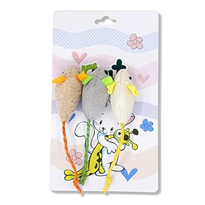 Fypoty 3 Pcs Cat Catnip Mice Toys for Cat, Mouse Toys Playing Chewing Plush Toy for Cat Kitten