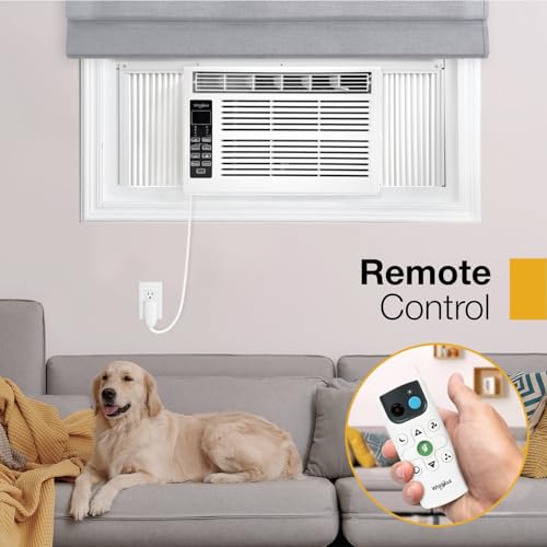 Image of Whirlpool 8,000 BTU Window Air Conditioner with Dehumidifier, White | 115V, 3 Speeds, Remote Control, 24H Timer, for Rooms up to 350 Sq. Ft., Living Room, Bedroom, or Apartment