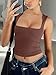 REORIA Tank Tops for Women Sexy Going Out Square Neck Summer Trendy Cute Sleeveless Basic Preppy Crop Tops Night Out Y2k Concert Clothes Coffee Small