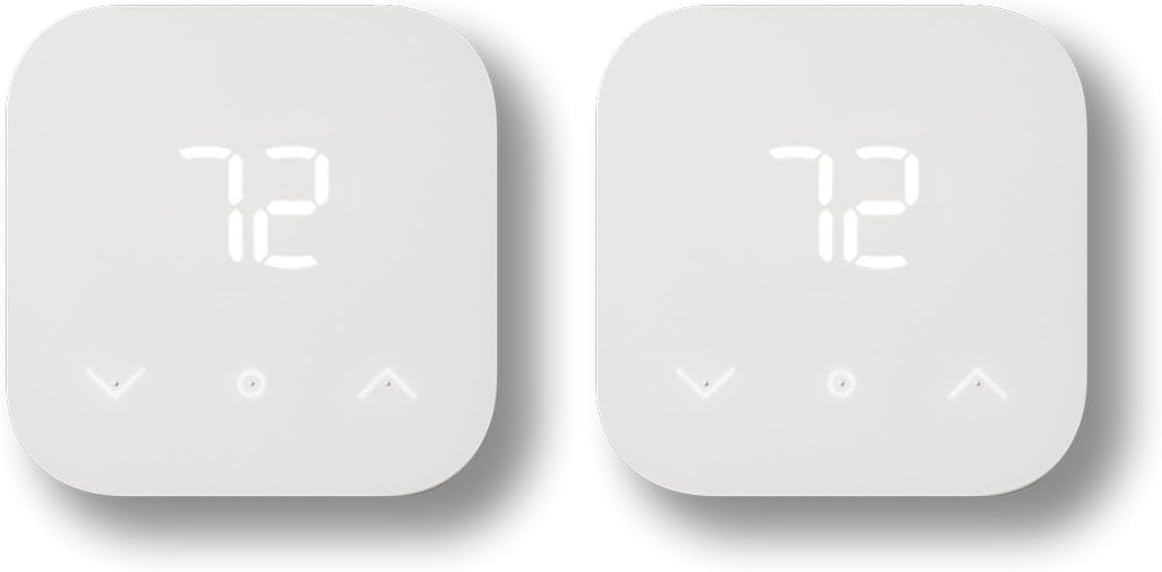Smart Thermostat – Save money and energy - Works with Alexa and Ring - C-wire required (Pack of 2)