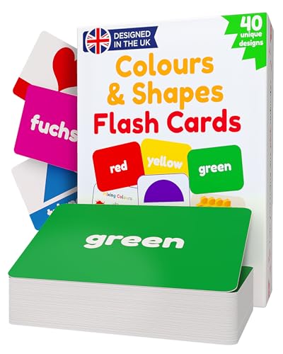 Colours & Shapes Flash Cards for Toddlers 40 Educational Flashcards with Colour Mixing & Activities Preschool Learning Cards for Babies & Kids 12 Months5 Years
