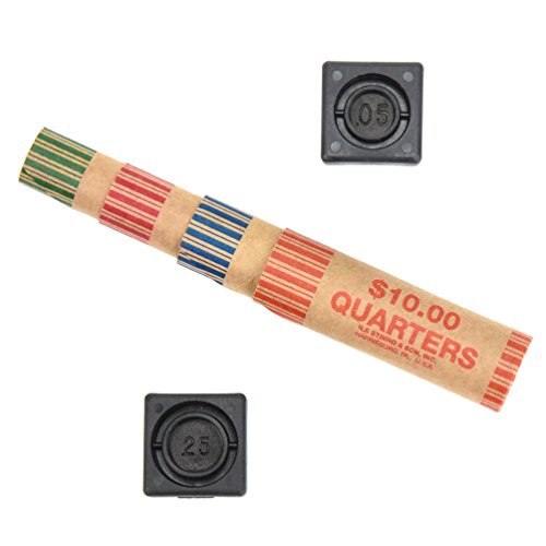 150 Coin Wrappers & Twist N Crimp Wrapper Sealer Made In Usa - Durable Preformed Paper Tubes - Coin Wrappars Assorted Rolls Sizes - 60 Quarters, 30 Pennies, 30 Nickels And 30 Dimes #TOP7