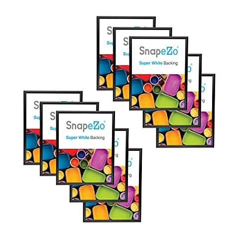 SnapeZo 10-Pack 22x28 Inches Black Poster Frames, Front-Loading Snap Frames, 1" Aluminum Profile, Wall Mounted Cover