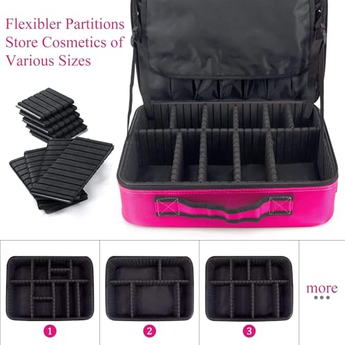 Image of SHAMAX Professional Extra Large Size 41cm x 30 cm x 12cm Makeup Box for Girls,Makeup Box Vanity, Makeup Kit Pouch, Cosmetic Bag, Makeup Brush Organizer and Vanity Bag, Toiletry Jewellery Box