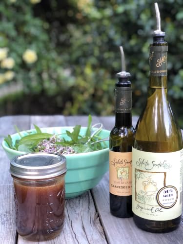 Image of Salute Sante Cold Pressed Grapeseed Oil, 750ml Glass Bottle For Cooking | High smoke point cooking oil with neutral flavor for salad dressings, marinades, sauteing, baking, grilling; non-GMO upcycled