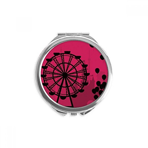 Miroir rond maquillage de poche main portable multicolore grande roue