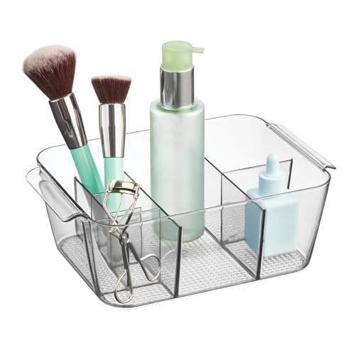 iDesign Makeup Organizer for Countertop - Storage for Cosmetics and Toiletries - Clear - Made in USA