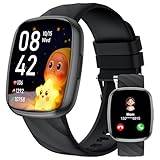Alutoria Smartwatch Bambini-Orologio Smartwatch Bambino IP68 con 110+ Modalità Sportivo Frequenza Cardiaca Monitor Sonno-Fitness Tracker Smart watch per ragazzi e ragazze Ragazzo Ado 4-14 Anni Nero