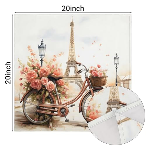 Set de 6 Servilletas de Tela con Diseño Paris Bicycles Flower miniatura 2