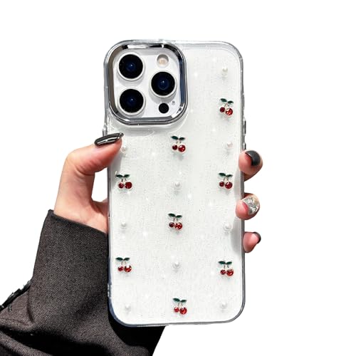 Coque iPhone 13 Pro Cerise EYZUTAK étui transparent en TPU doux pour protection du smartphone
