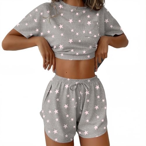 Image of Ekouaer Womens Pajama Sets Sexy Lounge Sets Side Split Short Pj Sets Cute Pjs 2 Piece Comfy Sleepwear Loungewear