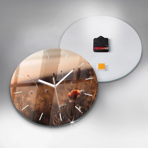 Horloge en verre 30 cm moderne silencieuse murale Wallfluent
