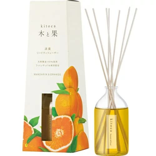 木と果 消臭 リードディフューザー 90mL 【 マンダリン&オレンジ 】 ディフューザー アロマ アロマディフューザー ルームフレグランス マンダリン オレンジ 精油 天然