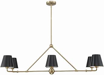 Crystorama Xavier 6 Light Vibrant Gold Linear Chandelier