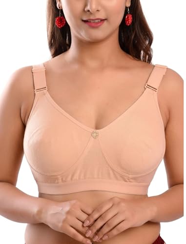 Image of Viral Girl Women's Wire-Free Cotton Hosiery Bra | Non-Padded, Full Coverage, Adjustable Straps | Soft Comfortable Innerwear with Hook & Eye Closure for Everyday Use