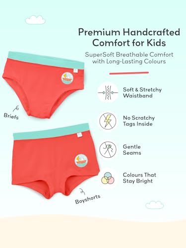 Image of superbottoms Girl Boyshorts | Supersoft Underwear for Girls | 3X Softer Underwear for Kids | Premium Panties for Girls | Super Stretchy, Breathable, Gentle Elastics, No Scratchy Tags, AZO-Free Dyes