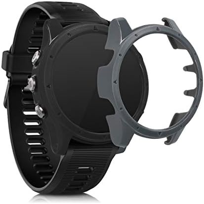 kwmobile Cases Compatible with Garmin Forerunner 935/945 - Set of 2 Fitness Tracker Screen Protectors - Black/Grey
