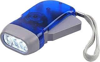 Hand Press Torch  Garden Tools -3 Led Dynamo Flashlight for Camping, Hiking, Autumn and Survival - No Batteries Required, Eco, Blue